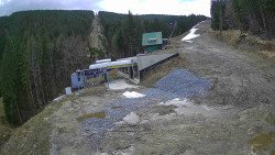 Modrá sjezdovka - dojezd k lanové dráze