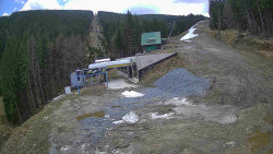 Modrá sjezdovka - dojezd k lanové dráze