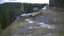 Modrá sjezdovka - dojezd k lanové dráze