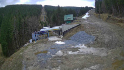 Modrá sjezdovka - dojezd k lanové dráze