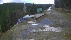 Modrá sjezdovka - dojezd k lanové dráze