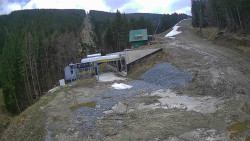 Modrá sjezdovka - dojezd k lanové dráze