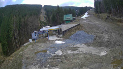 Modrá sjezdovka - dojezd k lanové dráze