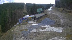 Modrá sjezdovka - dojezd k lanové dráze