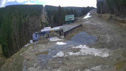 Modrá sjezdovka - dojezd k lanové dráze