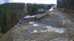 Modrá sjezdovka - dojezd k lanové dráze