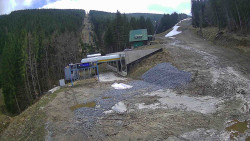 Modrá sjezdovka - dojezd k lanové dráze