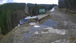 Modrá sjezdovka - dojezd k lanové dráze