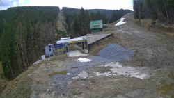 Modrá sjezdovka - dojezd k lanové dráze