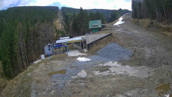 Modrá sjezdovka - dojezd k lanové dráze