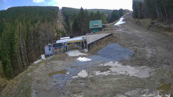 Modrá sjezdovka - dojezd k lanové dráze