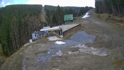 Modrá sjezdovka - dojezd k lanové dráze