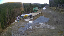 Modrá sjezdovka - dojezd k lanové dráze