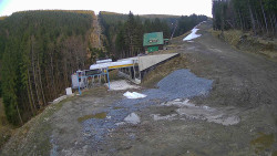 Modrá sjezdovka - dojezd k lanové dráze