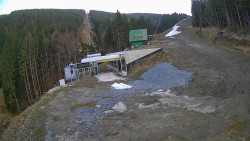 Modrá sjezdovka - dojezd k lanové dráze