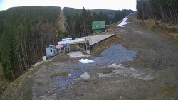 Modrá sjezdovka - dojezd k lanové dráze