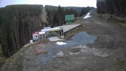 Modrá sjezdovka - dojezd k lanové dráze