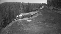 Modrá sjezdovka - dojezd k lanové dráze