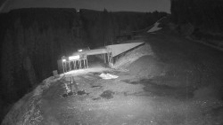 Modrá sjezdovka - dojezd k lanové dráze