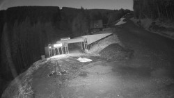 Modrá sjezdovka - dojezd k lanové dráze