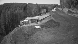 Modrá sjezdovka - dojezd k lanové dráze