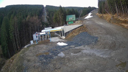 Modrá sjezdovka - dojezd k lanové dráze