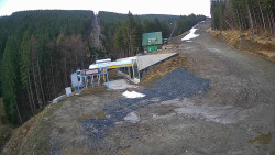 Modrá sjezdovka - dojezd k lanové dráze