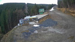 Modrá sjezdovka - dojezd k lanové dráze