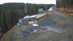 Modrá sjezdovka - dojezd k lanové dráze