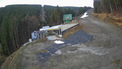 Modrá sjezdovka - dojezd k lanové dráze