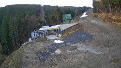 Modrá sjezdovka - dojezd k lanové dráze