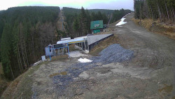 Modrá sjezdovka - dojezd k lanové dráze