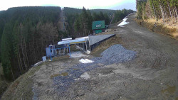 Modrá sjezdovka - dojezd k lanové dráze