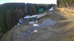 Modrá sjezdovka - dojezd k lanové dráze