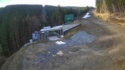 Modrá sjezdovka - dojezd k lanové dráze