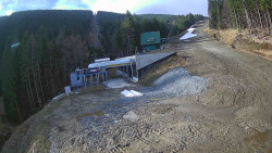 Modrá sjezdovka - dojezd k lanové dráze