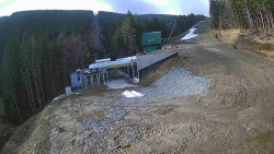 Modrá sjezdovka - dojezd k lanové dráze