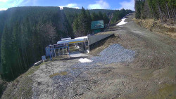 Modrá sjezdovka - dojezd k lanové dráze