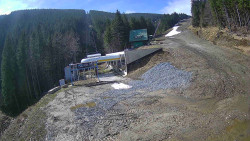 Modrá sjezdovka - dojezd k lanové dráze