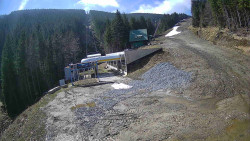 Modrá sjezdovka - dojezd k lanové dráze