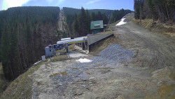 Modrá sjezdovka - dojezd k lanové dráze