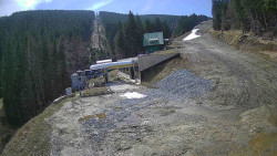 Modrá sjezdovka - dojezd k lanové dráze