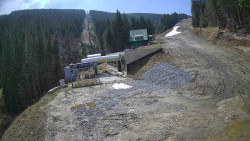 Modrá sjezdovka - dojezd k lanové dráze