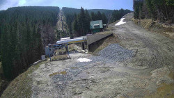 Modrá sjezdovka - dojezd k lanové dráze