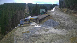 Modrá sjezdovka - dojezd k lanové dráze