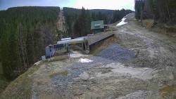 Modrá sjezdovka - dojezd k lanové dráze