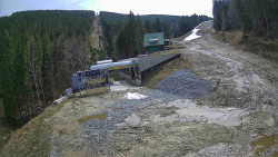 Modrá sjezdovka - dojezd k lanové dráze