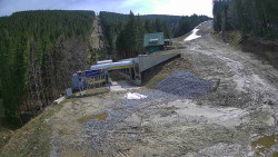 Modrá sjezdovka - dojezd k lanové dráze