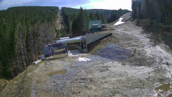 Modrá sjezdovka - dojezd k lanové dráze