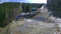 Modrá sjezdovka - dojezd k lanové dráze